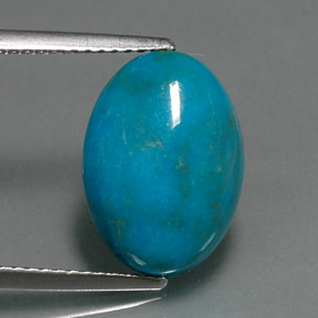 4.85 ct Blue Turquoise Stone, Natural Turquoise in Oval Cabochon Shape for Sale