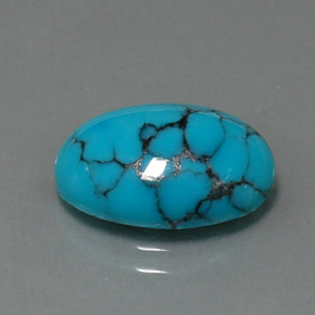 4.20 ct Blue Turquoise Gemstone, Turquoise Gem in Oval Cabochon Shape for Sale.