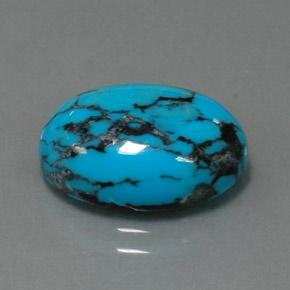 4.06 ct Blue Turquoise Gemstone, Turquoise Gem in Oval Cabochon Shape for Sale.