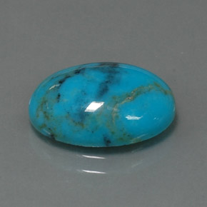 3.78 ct Blue Turquoise Gemstone, Turquoise Gem in Oval Cabochon Shape for Sale.