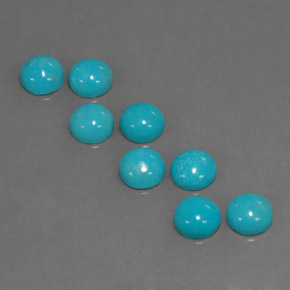 3.00 ct Blue Turquoise Gemstone, Turquoise Gem in Round Cabochon Shape for Sale.