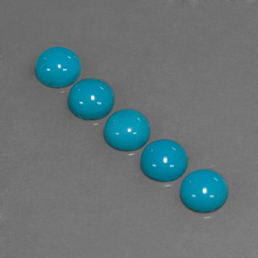 2.06 ct Blue Turquoise Gemstone, Turquoise Gem in Round Cabochon Shape for Sale.