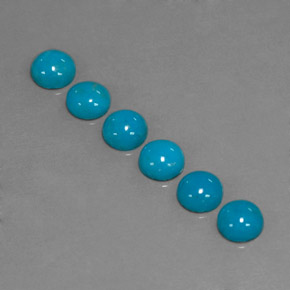 2.62 ct Blue Turquoise Gemstone, Turquoise Gem in Round Cabochon Shape for Sale.
