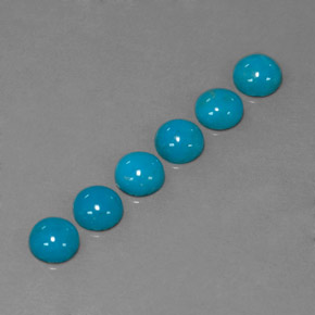 2.62 ct Blue Turquoise Stone, Natural Turquoise in Round Cabochon Shape for Sale