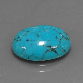 3.40 ct Blue Turquoise Gemstone, Turquoise Gem in Oval Cabochon Shape for Sale.