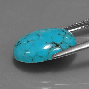 Turquoise Gemstone in 14 x 10 mm (calibrated) Size for Sale, Turquoise Stone in Greenish Blue Color
