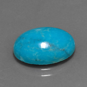 4.33 ct Blue Turquoise Gemstone, Turquoise Gem in Oval Cabochon Shape for Sale.