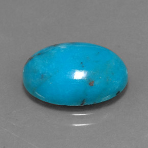 4.43 ct Blue Turquoise Gemstone, Turquoise Gem in Oval Cabochon Shape for Sale.