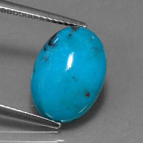 4.43 ct Blue Turquoise Stone, Natural Turquoise in Oval Cabochon Shape for Sale