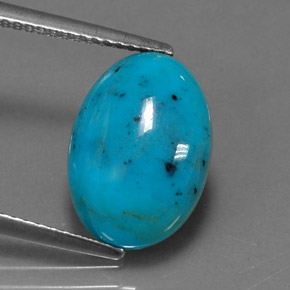 4.22 ct Blue Turquoise Stone, Natural Turquoise in Oval Cabochon Shape for Sale
