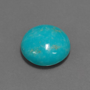 2.77 ct Green Turquoise Gemstone, Turquoise Gem in Round Cabochon Shape for Sale.