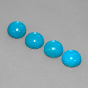 3.04 ct Blue Turquoise Stone, Natural Turquoise in Round Cabochon Shape for Sale