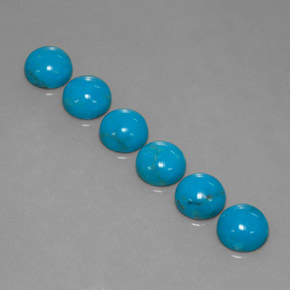 4.68 ct Blue Turquoise Stone, Natural Turquoise in Round Cabochon Shape for Sale