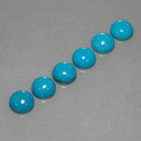 4.63 ct Blue Turquoise Gemstone, Turquoise Gem in Round Cabochon Shape for Sale.