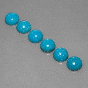4.63 ct Blue Turquoise Stone, Natural Turquoise in Round Cabochon Shape for Sale