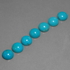 5.09 ct Green Turquoise Gemstone, Turquoise Gem in Round Cabochon Shape for Sale.