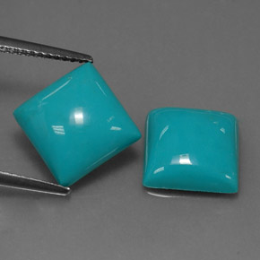 5.80 ct Blue Turquoise Gemstone, Turquoise Gem in Square Cabochon Shape for Sale.