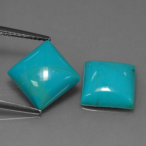 5.80 ct Blue Turquoise Gemstone, Turquoise Gem in Square Cabochon Shape for Sale.