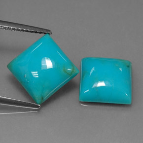 6.23 ct Blue Turquoise Gemstone, Turquoise Gem in Square Cabochon Shape for Sale.
