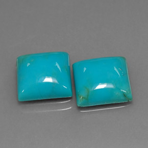 6.23 ct Blue Turquoise Stone, Natural Turquoise in Square Cabochon Shape for Sale