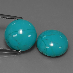 7.87 ct Blue Turquoise Gemstone, Turquoise Gem in Round Cabochon Shape for Sale.