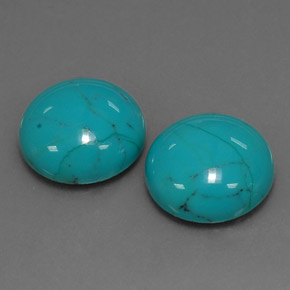 7.87 ct Blue Turquoise Stone, Natural Turquoise in Round Cabochon Shape for Sale