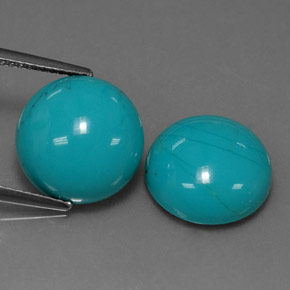 7.95 ct Blue Turquoise Gemstone, Turquoise Gem in Round Cabochon Shape for Sale.