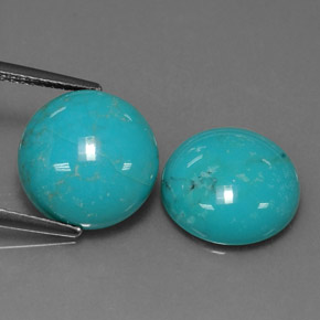 7.82 ct Blue Turquoise Gemstone, Turquoise Gem in Round Cabochon Shape for Sale.