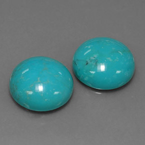 7.82 ct Blue Turquoise Stone, Natural Turquoise in Round Cabochon Shape for Sale