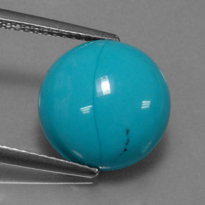3.88 ct Blue Turquoise Gemstone, Turquoise Gem in Round Cabochon Shape for Sale.