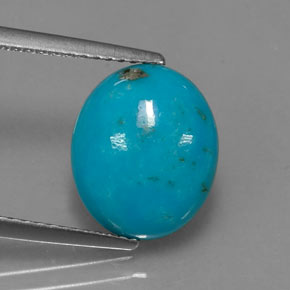 3.13 ct Blue Turquoise Gemstone, Turquoise Gem in Oval Cabochon Shape for Sale.