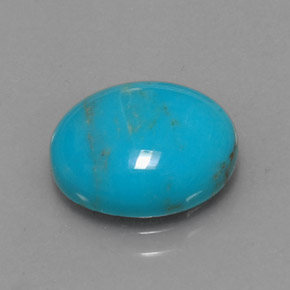 3.15 ct Blue Turquoise Stone, Natural Turquoise in Oval Cabochon Shape for Sale