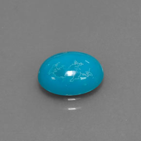 1.61 ct Blue Turquoise Stone, Natural Turquoise in Oval Cabochon Shape for Sale