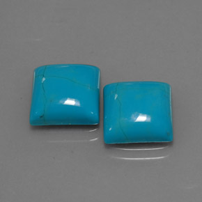 6.20 ct Blue Turquoise Stone, Natural Turquoise in Square Cabochon Shape for Sale