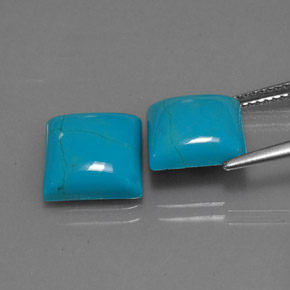 Turquoise Gemstone in 10 x 10 mm (calibrated) Size for Sale, Turquoise Stone in Blue Color