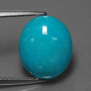 3.99 ct Blue Turquoise Gemstone, Turquoise Gem in Oval Cabochon Shape for Sale.
