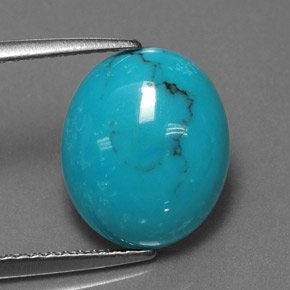 3.50 ct Blue Turquoise Gemstone, Turquoise Gem in Oval Cabochon Shape for Sale.