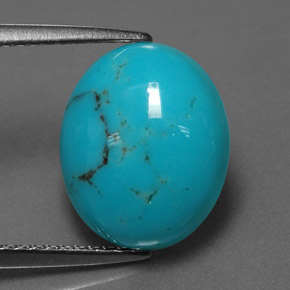 3.79 ct Blue Turquoise Gemstone, Turquoise Gem in Oval Cabochon Shape for Sale.