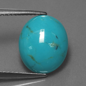 3.26 ct Blue Turquoise Gemstone, Turquoise Gem in Oval Cabochon Shape for Sale.