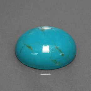 3.26 ct Blue Turquoise Stone, Natural Turquoise in Oval Cabochon Shape for Sale