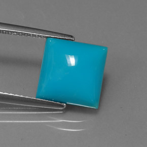3.34 ct Blue Turquoise Gemstone, Turquoise Gem in Square Cabochon Shape for Sale.