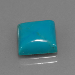 3.22 ct Blue Turquoise Stone, Natural Turquoise in Square Cabochon Shape for Sale