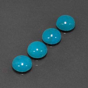 2.90 ct Blue Turquoise Gemstone, Turquoise Gem in Round Cabochon Shape for Sale.