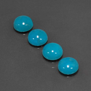 2.90 ct Blue Turquoise Stone, Natural Turquoise in Round Cabochon Shape for Sale