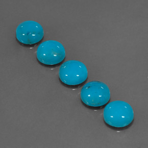 3.94 ct Blue Turquoise Stone, Natural Turquoise in Round Cabochon Shape for Sale
