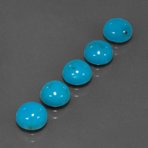 4.11 ct Blue Turquoise Gemstone, Turquoise Gem in Round Cabochon Shape for Sale.