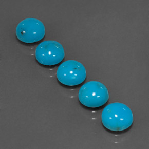4.11 ct Blue Turquoise Stone, Natural Turquoise in Round Cabochon Shape for Sale