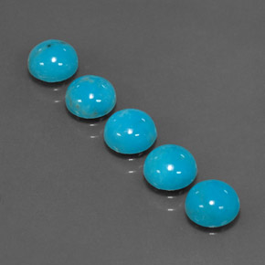 3.65 ct Blue Turquoise Stone, Natural Turquoise in Round Cabochon Shape for Sale