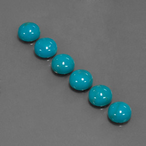 4.55 ct Blue Turquoise Gemstone, Turquoise Gem in Round Cabochon Shape for Sale.