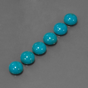 4.55 ct Blue Turquoise Stone, Natural Turquoise in Round Cabochon Shape for Sale